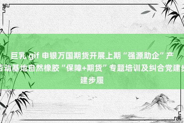 巨乳 gif 申银万国期货开展上期“强源助企”产融劳动基地自然橡胶“保障+期货”专题培训及纠合党建步履