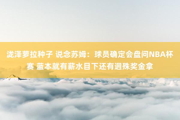 泷泽萝拉种子 说念苏姆：球员确定会盘问NBA杯赛 蓝本就有薪水目下还有迥殊奖金拿