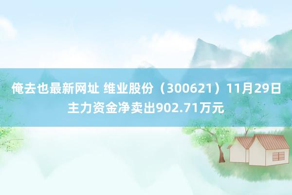 俺去也最新网址 维业股份（300621）11月29日主力资金净卖出902.71万元