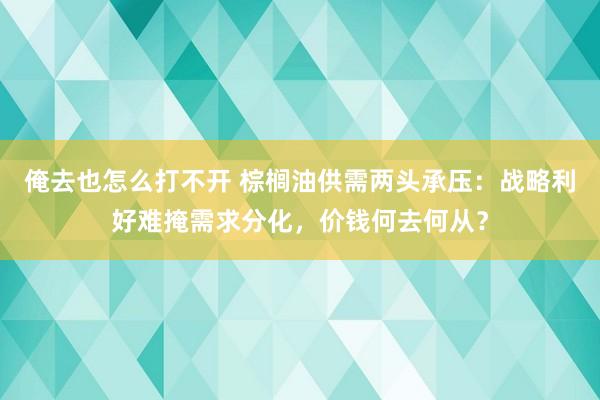 俺去也怎么打不开 棕榈油供需两头承压：战略利好难掩需求分化，价钱何去何从？