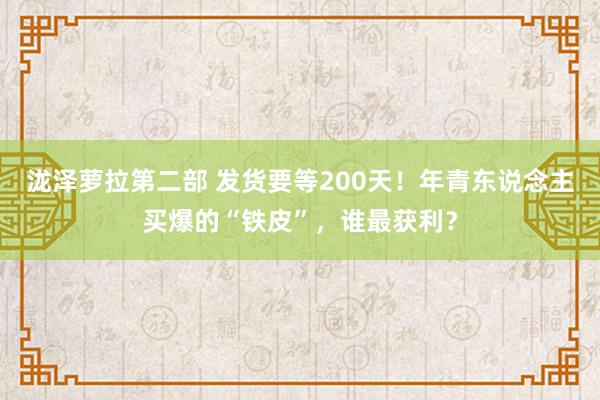 泷泽萝拉第二部 发货要等200天！年青东说念主买爆的“铁皮”，谁最获利？