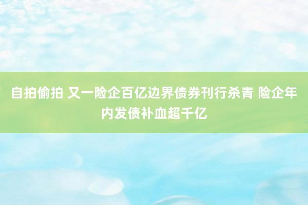 自拍偷拍 又一险企百亿边界债券刊行杀青 险企年内发债补血超千亿