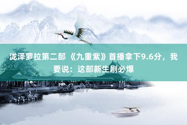 泷泽萝拉第二部 《九重紫》首播拿下9.6分，我要说：这部新生剧必爆