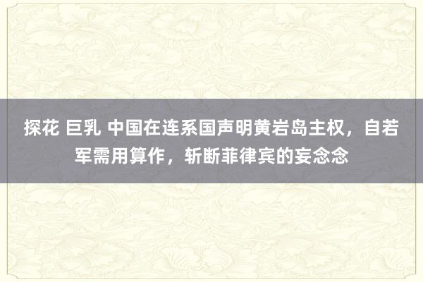 探花 巨乳 中国在连系国声明黄岩岛主权，自若军需用算作，斩断菲律宾的妄念念
