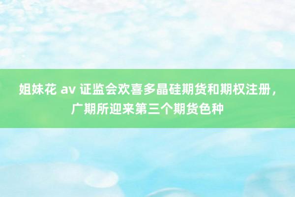 姐妹花 av 证监会欢喜多晶硅期货和期权注册，广期所迎来第三个期货色种