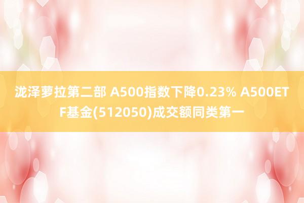 泷泽萝拉第二部 A500指数下降0.23% A500ETF基金(512050)成交额同类第一