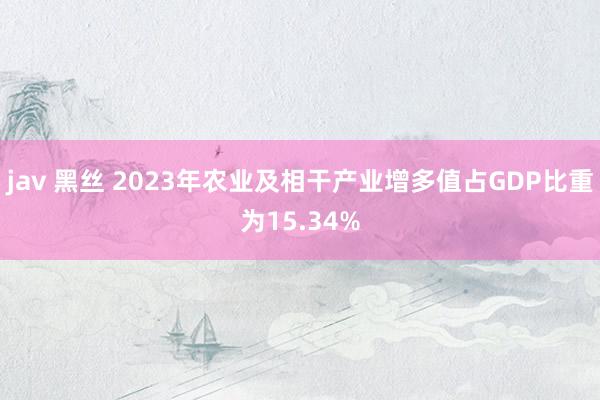 jav 黑丝 2023年农业及相干产业增多值占GDP比重为15.34%