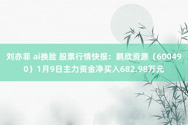 刘亦菲 ai换脸 股票行情快报：鹏欣资源（600490）1月9日主力资金净买入682.98万元