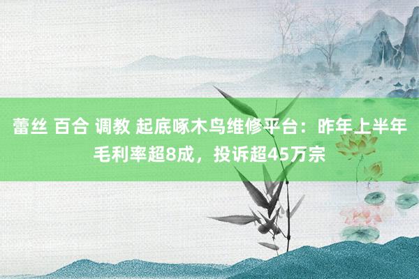 蕾丝 百合 调教 起底啄木鸟维修平台：昨年上半年毛利率超8成，投诉超45万宗