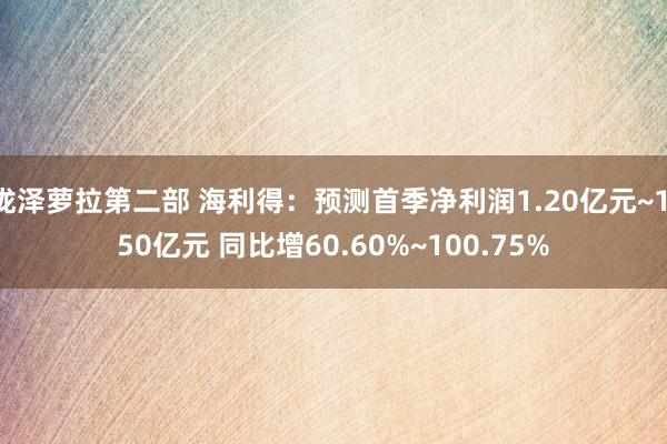 泷泽萝拉第二部 海利得：预测首季净利润1.20亿元~1.50亿元 同比增60.60%~100.75%